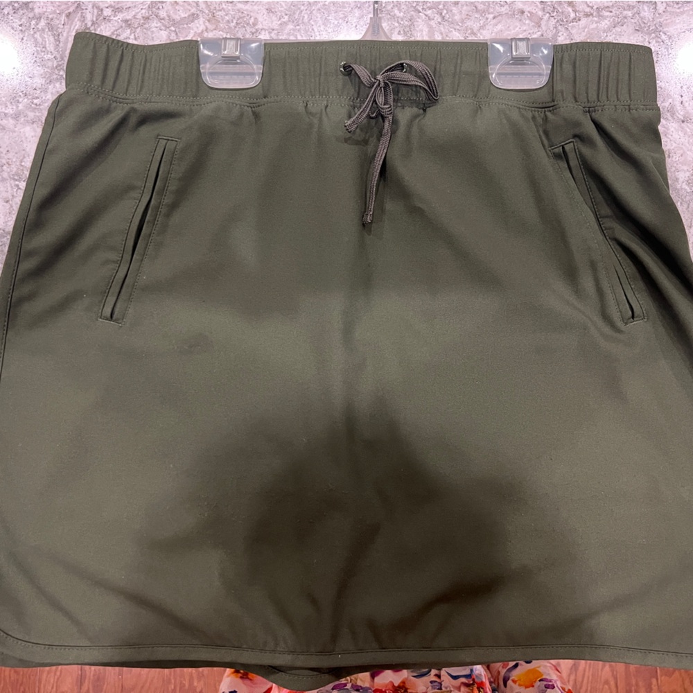 Olive Green Skort with Drawstring